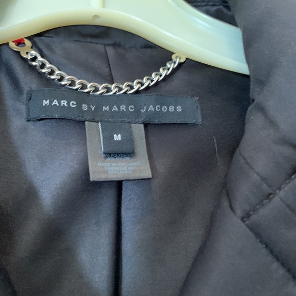 Marc by Marc Jacobs lightly quilted faux down snap front coat black M - Picture 3 of 3